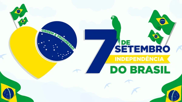 Setembro Independencia Brasil Μετάφραση Σεπτεμβρίου Ημέρα Ανεξαρτησίας Της Βραζιλίας — Διανυσματικό Αρχείο