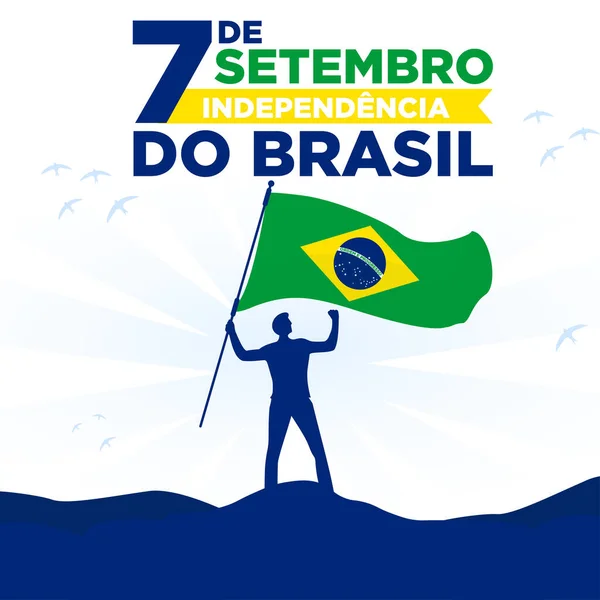 Setembro Independencia Brasil Translation September Independence Day Brazil — Stockvector