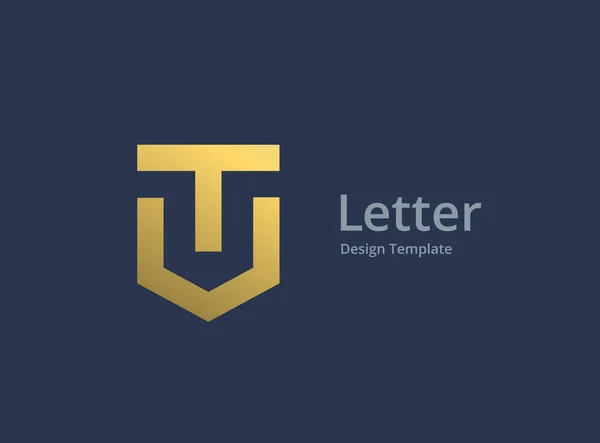 Letra Con Elementos Plantilla Diseño Icono Logotipo Escudo — Vector de stock
