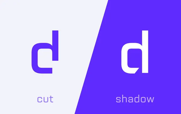 文字のセットD最小ロゴアイコンデザインテンプレート要素 — ストックベクタ