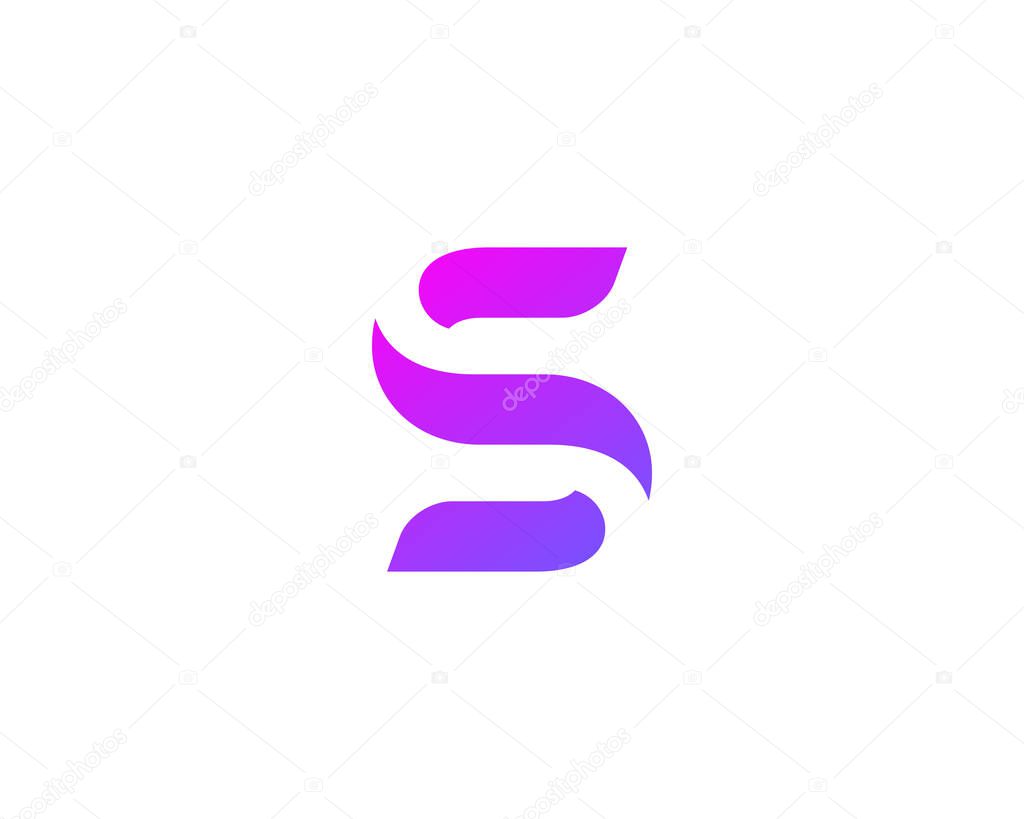 Letter S or number 5 logo icon design template elements
