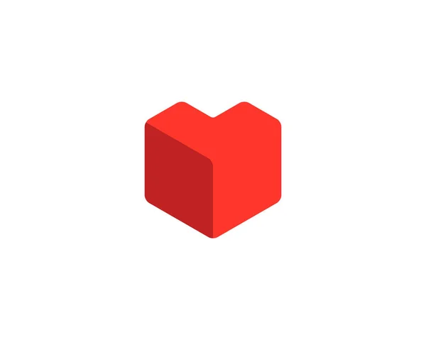 Lettre Avec Des Éléments Modèle Conception Icône Logo Coeur Cube — Image vectorielle