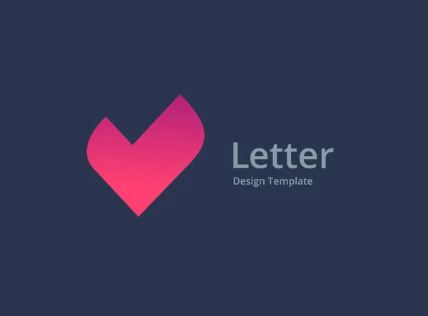 Lettera Con Cuore Logo Icona Elementi Modello Design — Vettoriale Stock