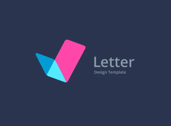 Letter Met Vinkje Logo Pictogram Ontwerp Sjabloon Elementen — Stockvector