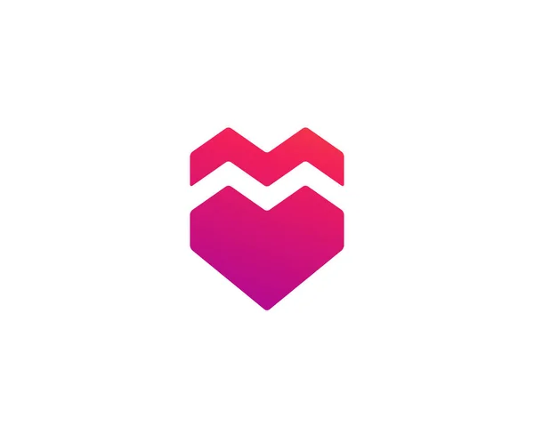 Буква Элементами Шаблона Логотипа Сердца Щита — стоковый вектор