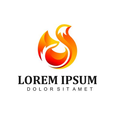3 boyutlu Fox Logo Tasarımı. İş, Toplum, Vakıf, Teknoloji ve Hizmetler Şirketi için kullanılabilir. Vektör Logosu Tasarımı Çizimi.