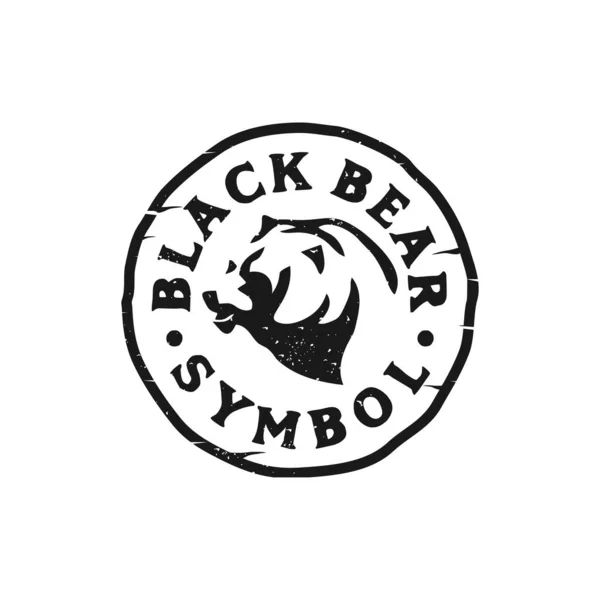 Black Bear Logo Design Vektor Premium Emblem Logo Vintage Illustration — Stockvektor