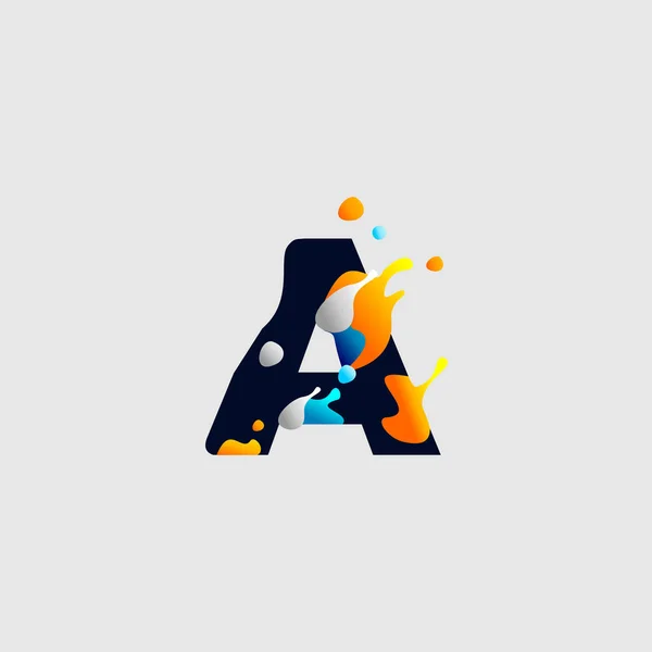 Moderna Färger Full Letter Logo Initial Brev För Namn Alfabetet — Stock vektor