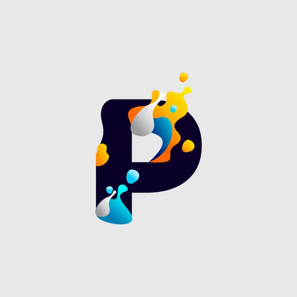 Moderna Färger Full Letter Logo Initial Brev För Namn Alfabetet — Stock vektor