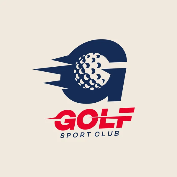Golf sopası amblemi logotip şablon vektör tasarım çizimi G topu tee logo elementi ile