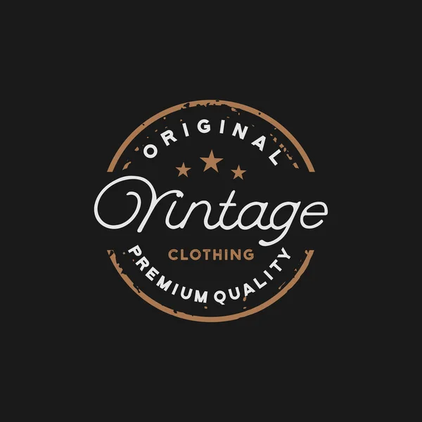 Klassisches Vintage Retro Label Badge Logo Design Für Stoffbekleidung — Stockvektor