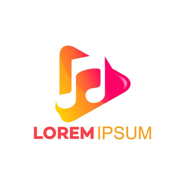 Düğme müzik ortamı logo simgesi, ortam teknoloji logo simgesi çal