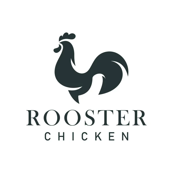 Rooster Logo Black Rooster Logo Simple Rooster Logo Design — Stock Vector