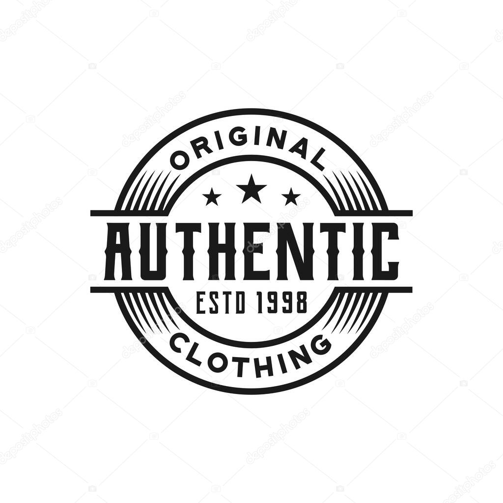 Classic Vintage Retro Label Badge logo design for cloth apparel