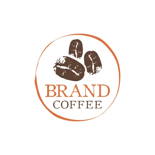 Klasik logo kahve fasulye ikonu vektör çizim şablonu