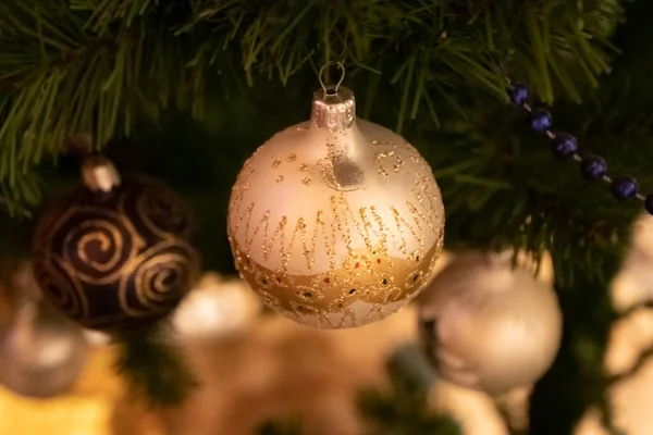 Gyönyörű Közelről Karácsonyi Díszek — Stock Fotó