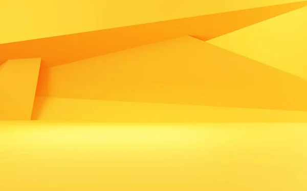 Rendu Vide Jaune Orange Abstrait Géométrique Concept Minimal Arrière Plan — Photo