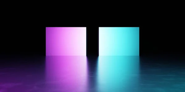 Rendering Purple Blue Abstract Geometric Background Scene Advertising Technology Showroom — Stockfoto