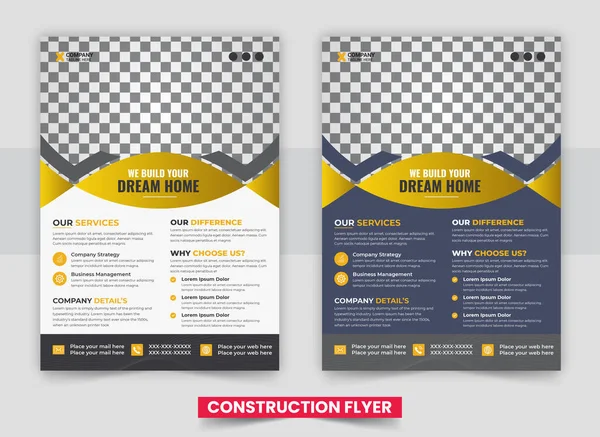 Construction Business Flyer Deisgn Template — Stockvector