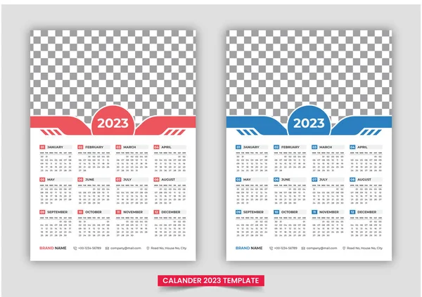Print Ready One Page wall calendar template design for 2023, Week starts on Sunday calendar design 2023, Print Ready singlepage wall calendar template design for 2023, 2023 calendar template