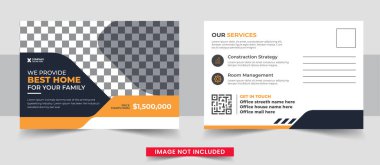 Corporate postcard template design. Simple and Clean Modern Minimal Postcard Template, Business Postcard Layout