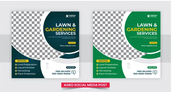 Agro Farm Services Σχεδιασμός Banner Social Media Γεωργικές Γεωργικές Υπηρεσίες — Διανυσματικό Αρχείο