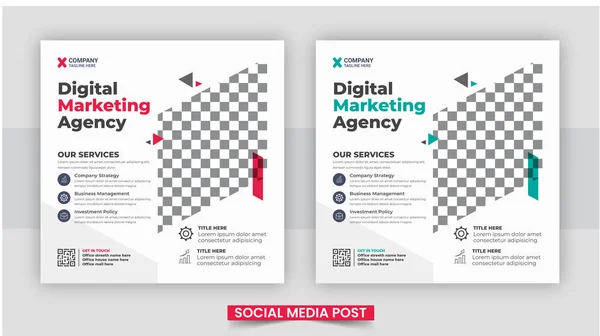 Digital Business Marketing Social Media Post Template Social Media Post — Stockvector