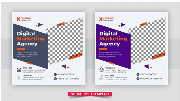 Digital Business Marketing Social Media Post Template Social Media Post — Archivo Imágenes Vectoriales