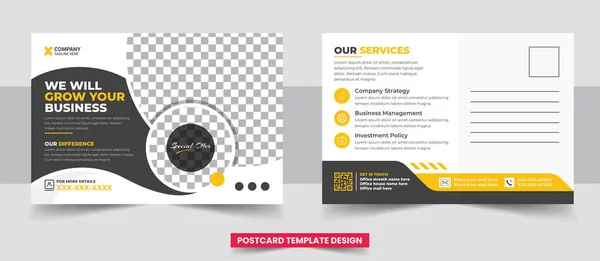 Design Modelo Cartão Postal Corporativo — Vetor de Stock