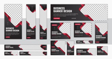 Soyut afiş tasarımı ağ şablonu seti, Yatay başlık web pankartı. Web sitesi tasarımı için modern kapak başlığı arka planı, Sosyal Medya kapağı reklam pankartı tasarımı
