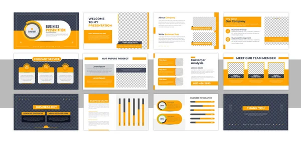 Gele Presentatie Sjablonen Elementen Een Witte Achtergrond Vector Infographics Gebruik — Stockvector