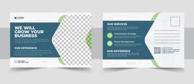 Şirket kartpostal tasarım şablonu. İnanılmaz ve modern kartpostal tasarımı. şık şirket kartpostal tasarımı.
