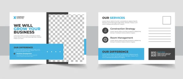 Corporate Postcard Design Template Amazing Modern Postcard Design Stylish Corporate — Stock Vector