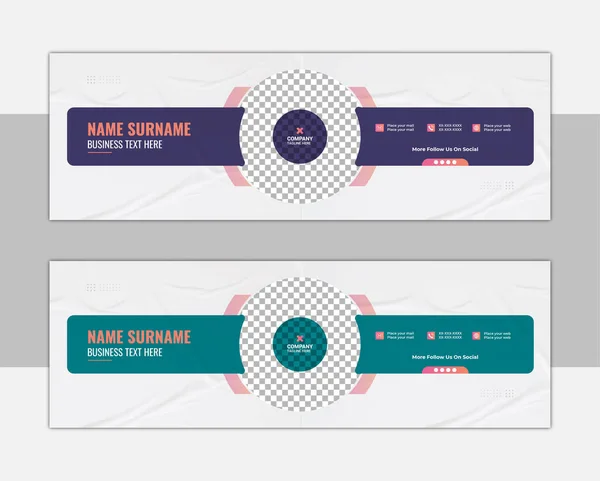 E- posta imzası şablon tasarımı. Şirket e- posta işi e- posta imzası vektör şablonu