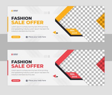 Moda satışı sosyal medya facebook kapağı tasarım şablonu