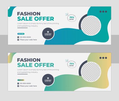 Moda satışı sosyal medya facebook kapağı tasarım şablonu