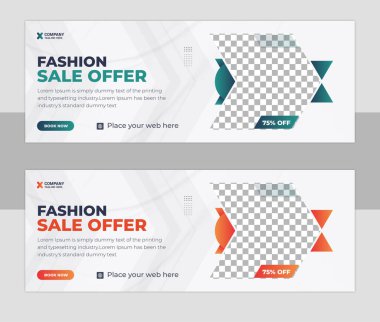 Moda satışı sosyal medya facebook kapağı tasarım şablonu