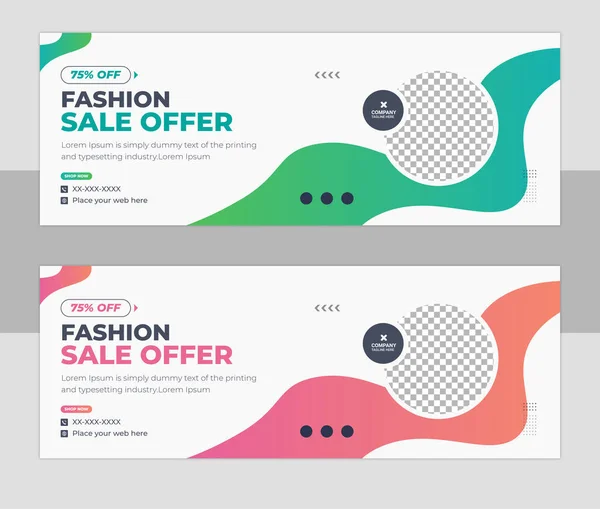 Πώληση Μόδας Social Media Facebook Cover Design Template — Διανυσματικό Αρχείο