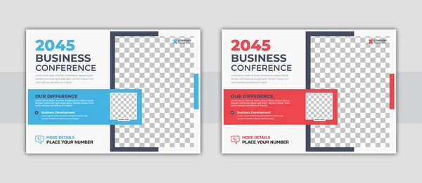 Corporate Horizontale Business Conference Flyer Sjabloon — Stockvector