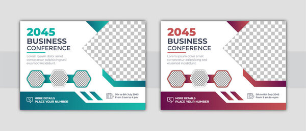 Corporate horizontal business conference flyer template