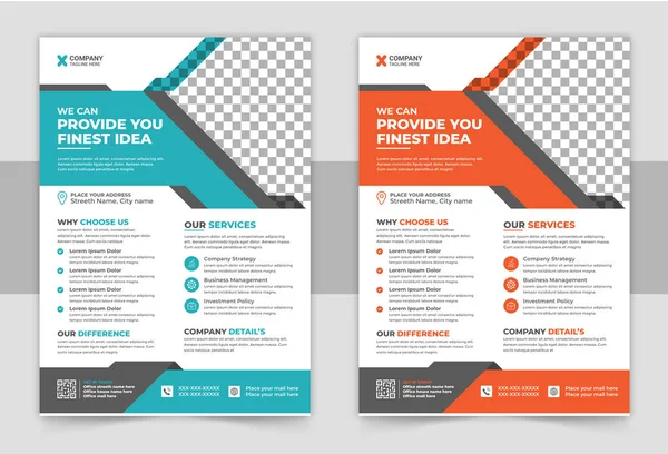 Creative Corporate Business Flyer Template Σχεδιασμός Αφηρημένο Επιχειρηματικό Φυλλάδιο Σχεδιασμός — Διανυσματικό Αρχείο