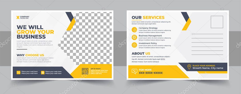 Corporate postcard design template. amazing and modern postcard design. stylish corporate postcard design.