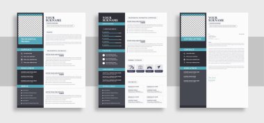 Modern Özgeçmiş ve Kapak Harf Düzeni İş Uygulamaları için Vektör Şablonu, Minimalist özgeçmiş cv şablonu, Tasarım şablonu, cv tasarımı, çok amaçlı özgeçmiş tasarımı