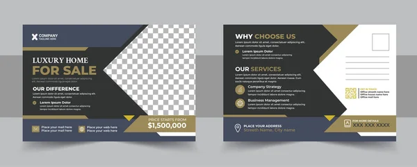 Şirket gayrimenkul şablon tasarımı, Modern & Zarif Ev Satışı Şablonu. Gayrimenkul Kartpostal Tasarımı, Vektör Gayrimenkul Şablon Tasarımı, Modern, Zarif Ev Satışı Şablonu