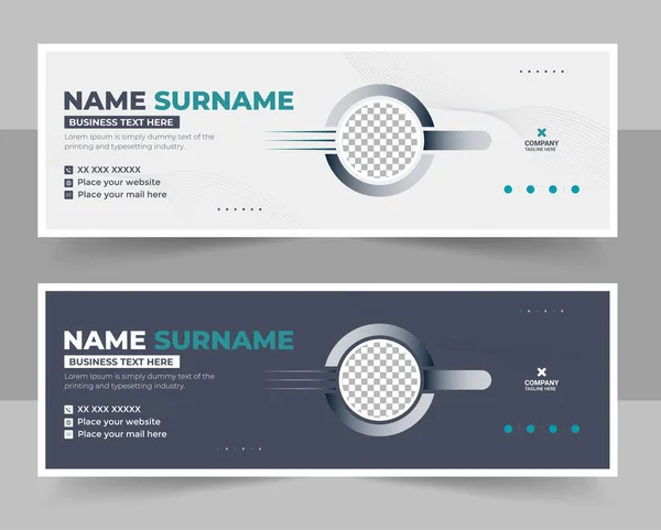 E- posta imzası şablon tasarımı. Şirket e- posta işi e- posta imzası vektör şablonu