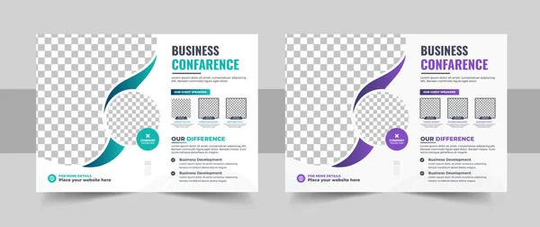 Conference Flyer Invitation Banner Template Design Annual Corporate Business Workshop — стоковый вектор