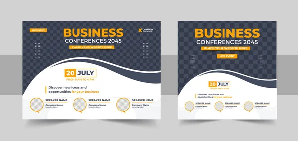 Business Conference Live Webinar Banner Uitnodiging Social Media Post Template — Stockvector