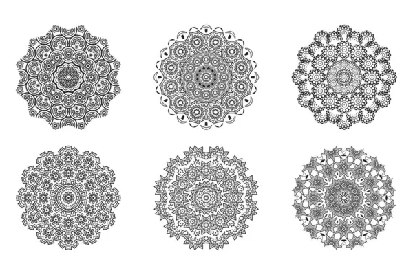 Circulair Patroon Vorm Van Mandala Voor Henna Mehndi Tatoeage Decoratie — Stockvector