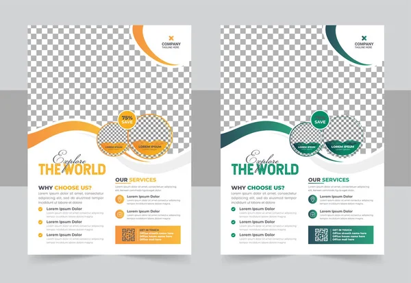 Vacation Travel Brochure Flyer Design Template Travel Poster Flyer Pamphlet — 图库矢量图片