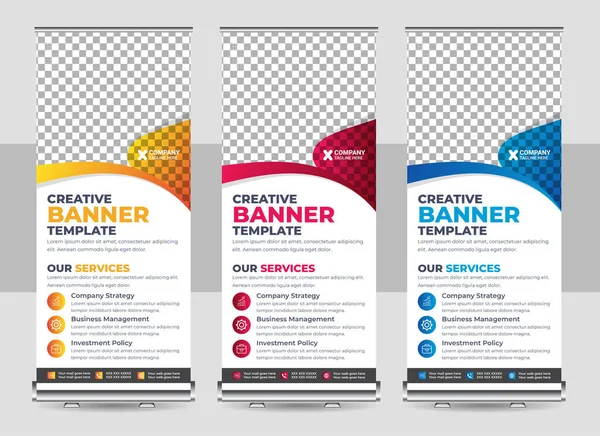 Simple Minimal Corporate Rollup Banner Template — Image vectorielle